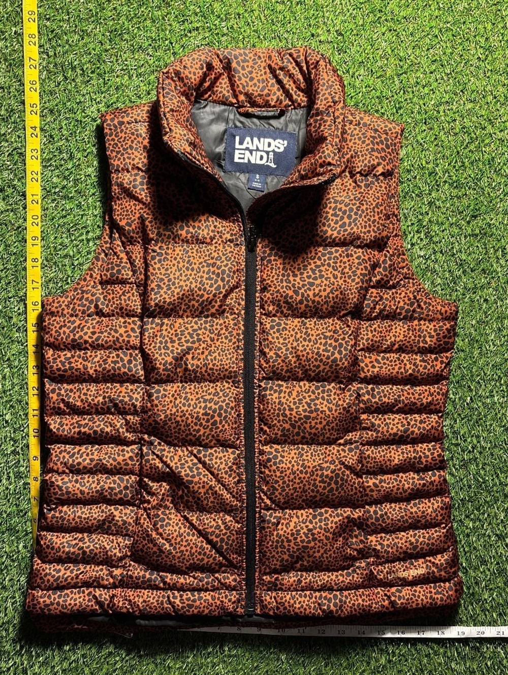 y2k cheetah puffer vest